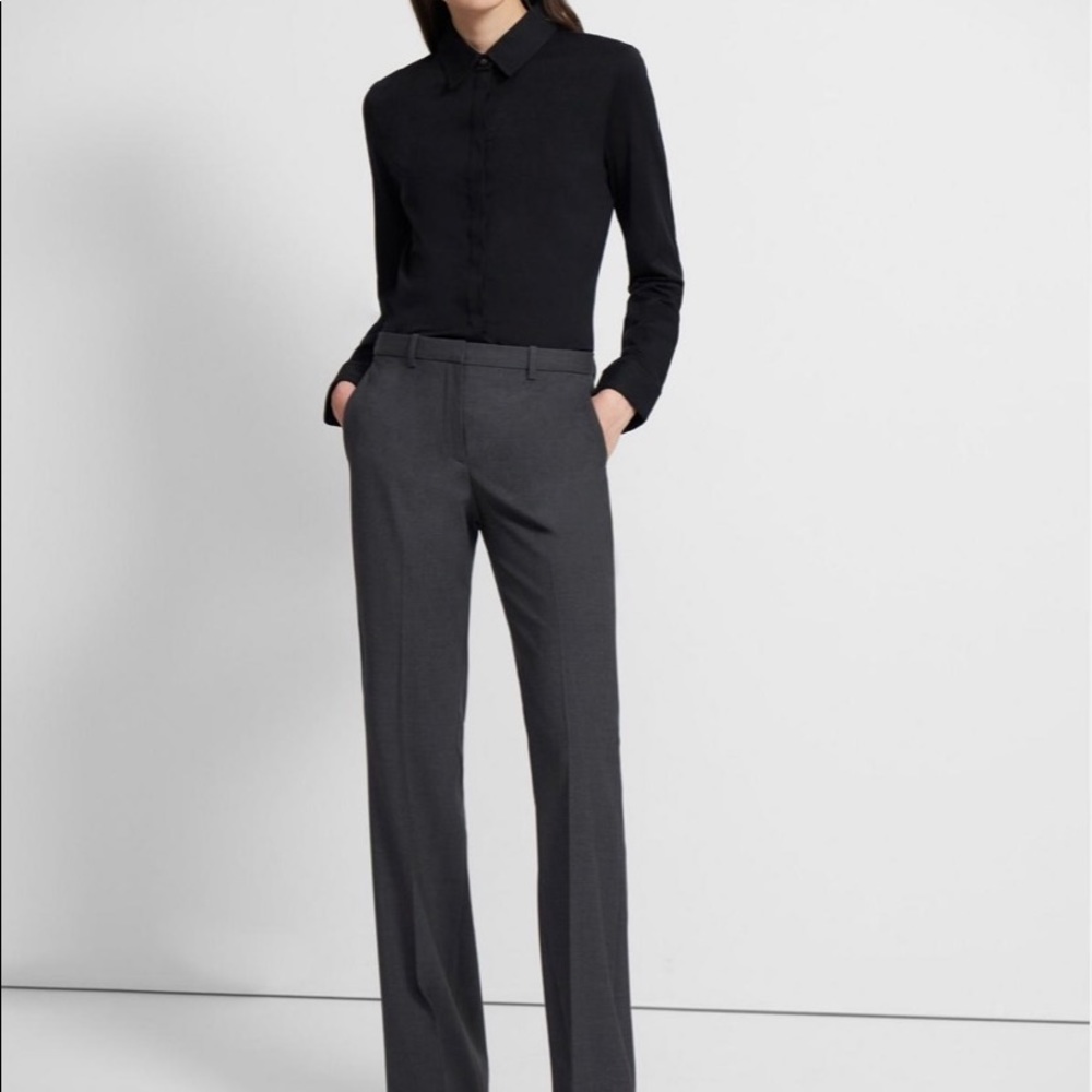 Theory fitted Jersey cotton shirt, Medium Black $150